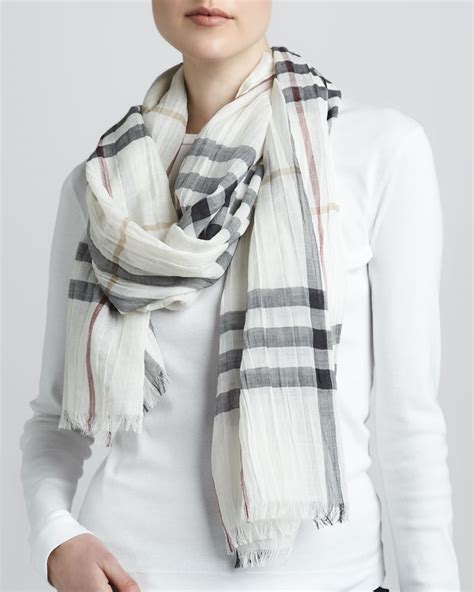 burberry giant check crinkle gauze scarf|The Burberry Scarf .